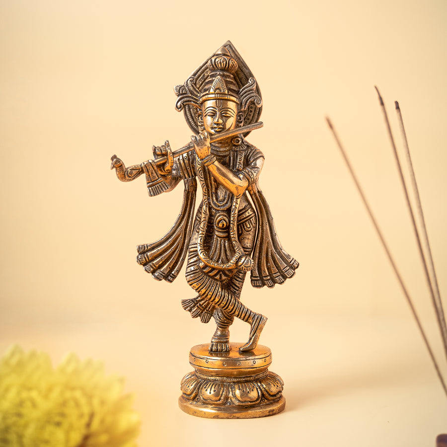 Samskara Home Murali Krishna Brass Idol 