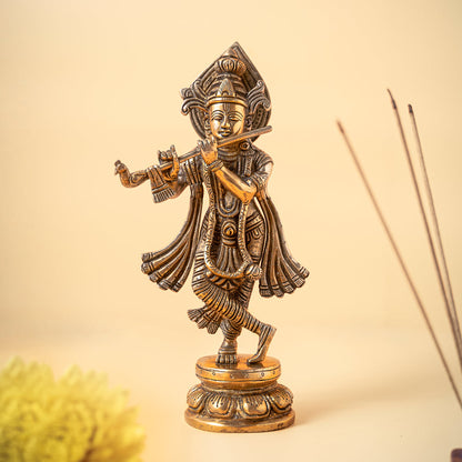 Samskara Home Murali Krishna Brass Idol 