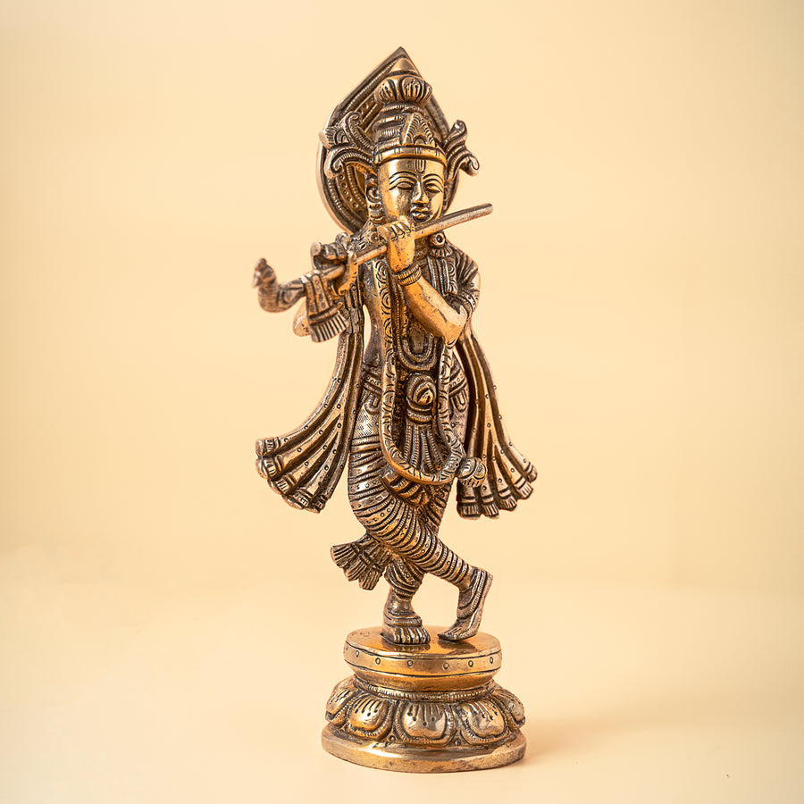 Samskara Home Murali Krishna Brass Idol 
