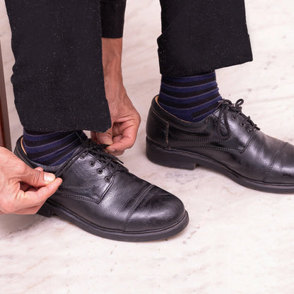 Heelium Bamboo Men Crew Socks (Stripes) - 3 Pairs