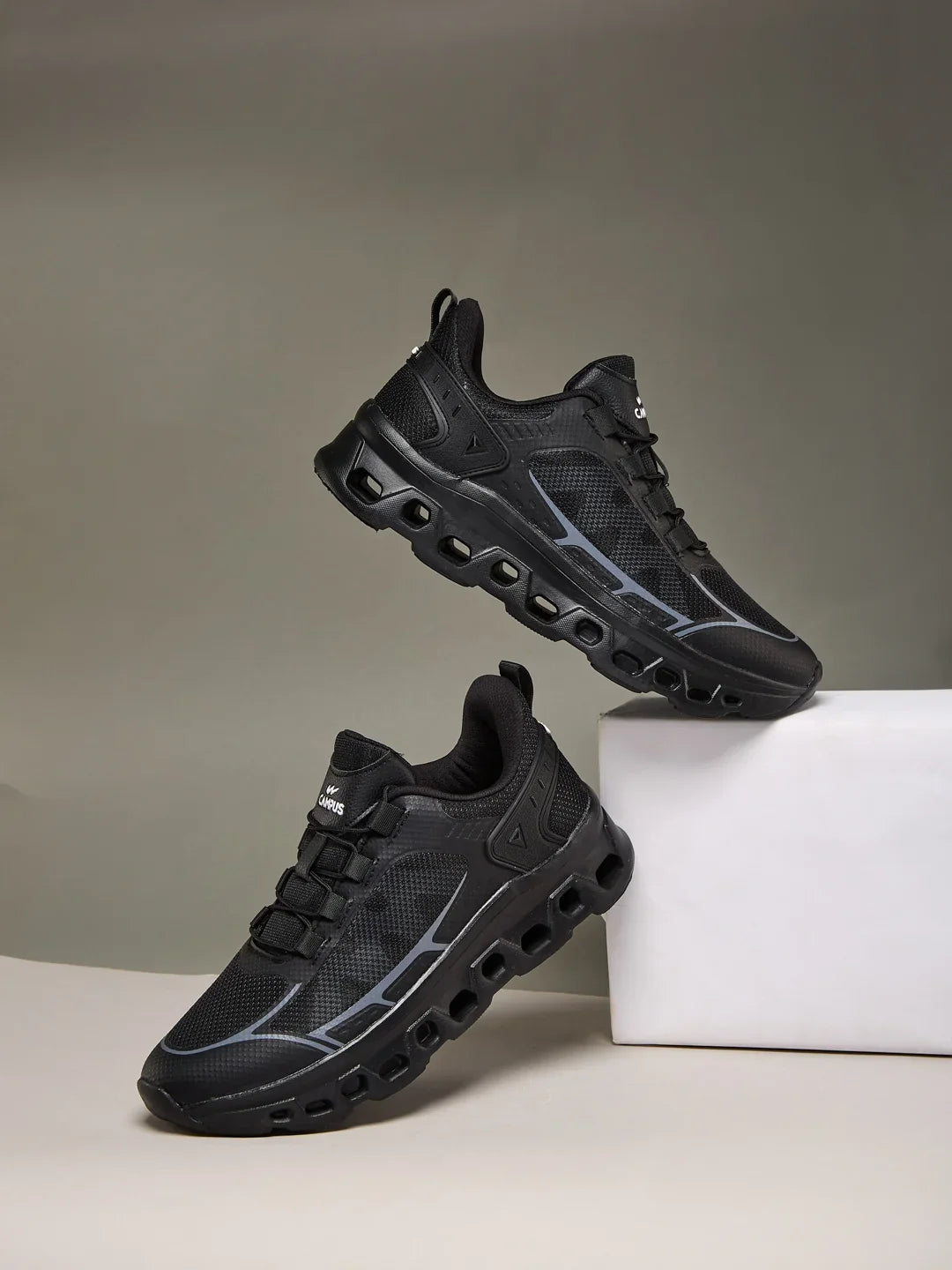 Campus NECTER Black Mens Running Shoes