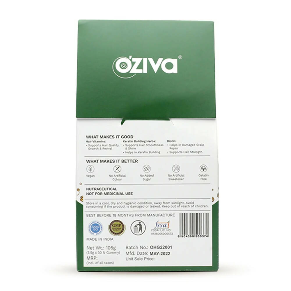 OZiva Biotin Hair Multivitamins GummiesKaccha Aam Flavor
