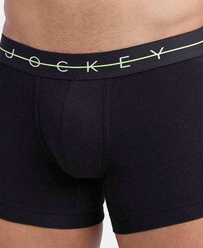 super combed cotton elastane solid trunk with ultrasoft waistband black ny16