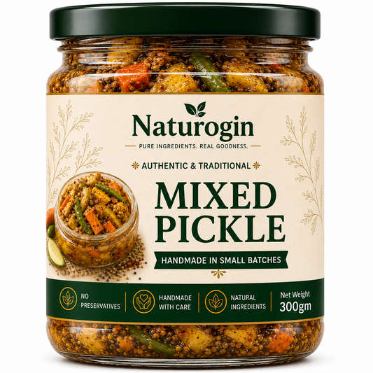 Naturogin Mixed Pickle | Mixed Vegetable Achar | 300gm