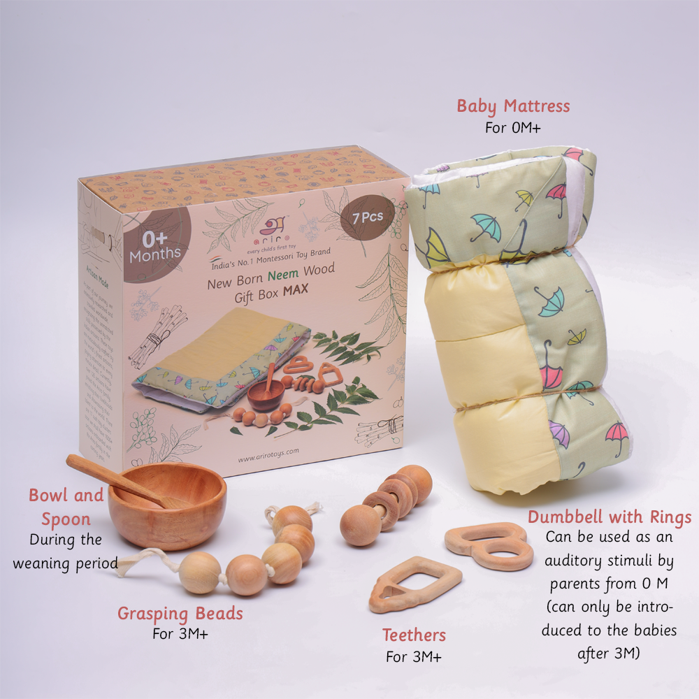 Ariro Toys New Born Neem Wood Gift Box Max