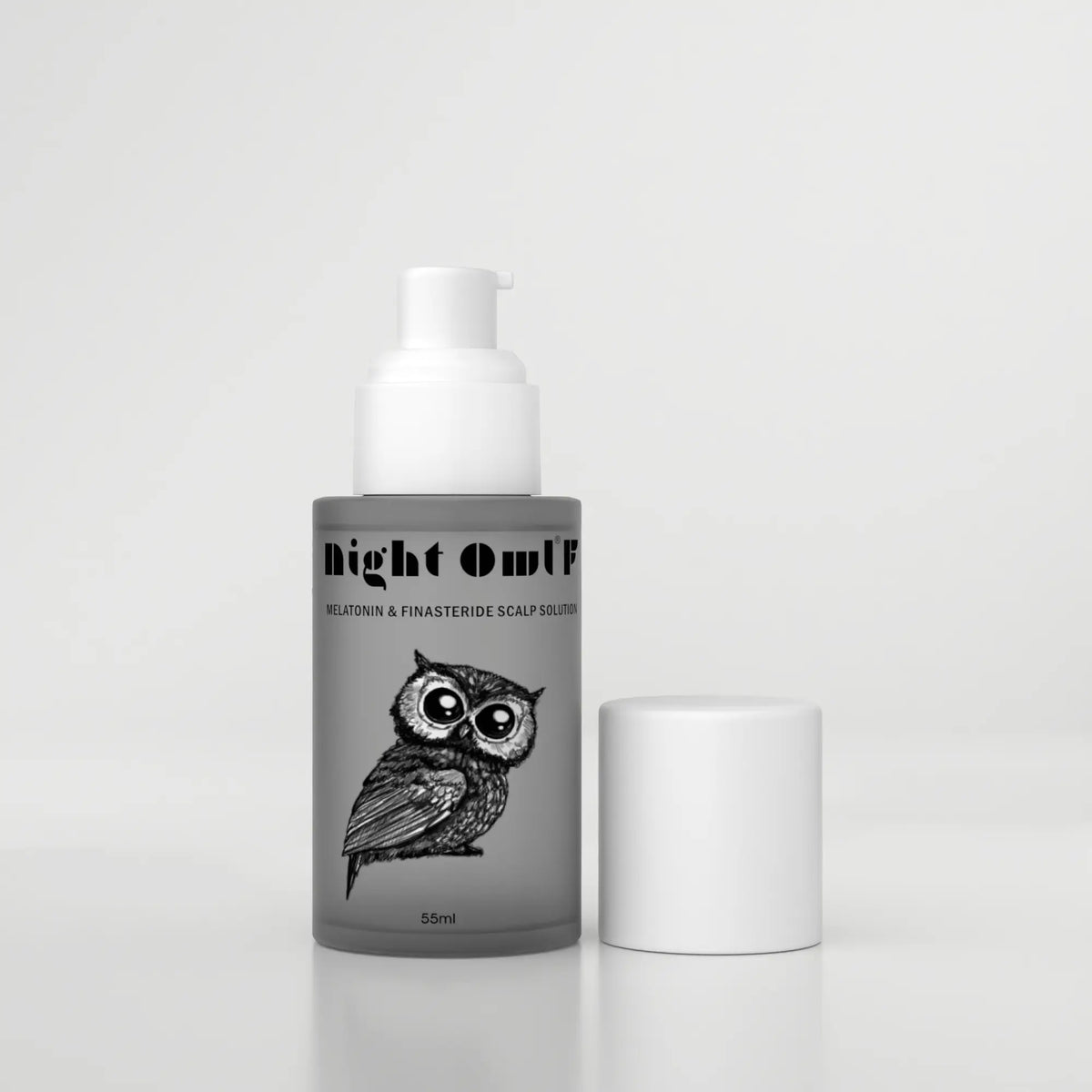 Izonis Night Owl F hair growth serum bottle with dropper, featuring melatonin and finasteride for hair support. - Image 2