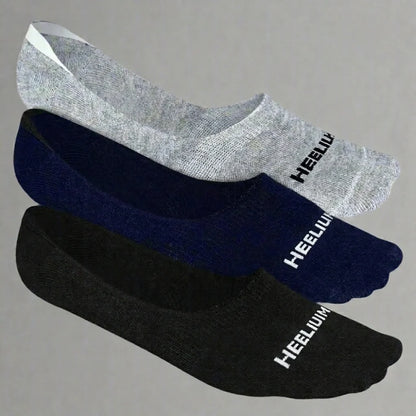 Heelium Bamboo No Show Socks for Men (Solid) - Pack of 3
