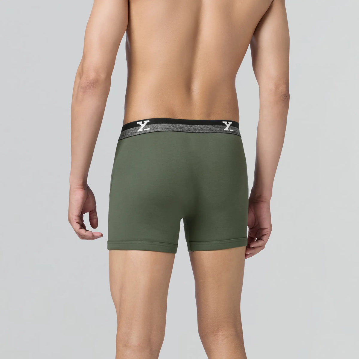 XYXX Nova Cotton Boxer Briefs (Outer Elastic) - Olive Green - view 6