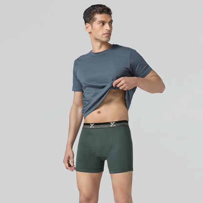 XYXX Nova Cotton Boxer Briefs (Outer Elastic) - Anchor Grey - view 2