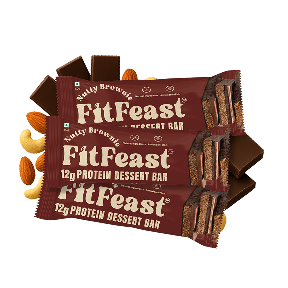 Fitfeast Dessert Protein Bars – Nutty Brownie x 3
