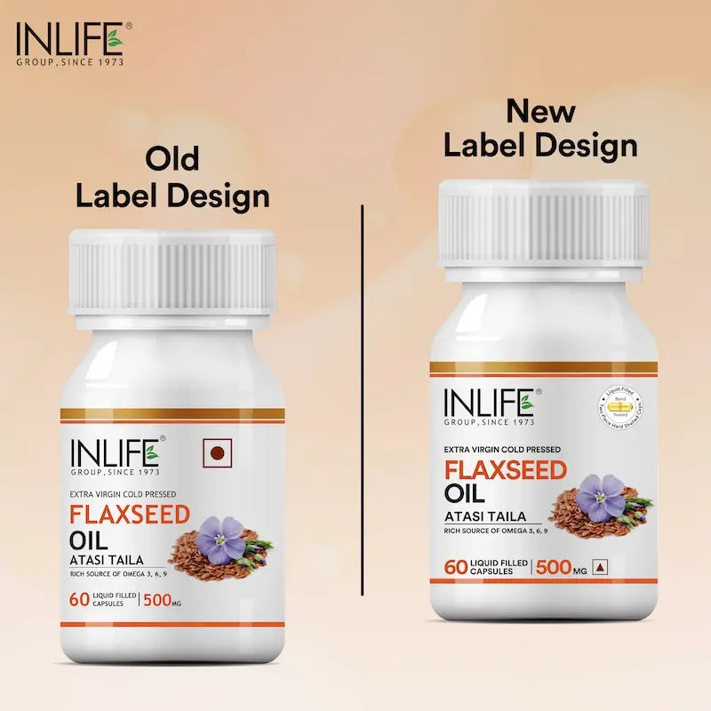 Inlife Flaxseed Oil Capsules Without Gelatin