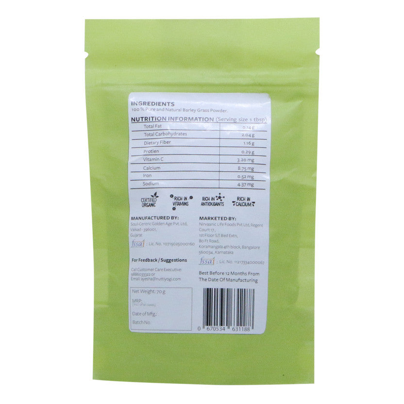 Nutty Yogi Organic Barley Grass Powder