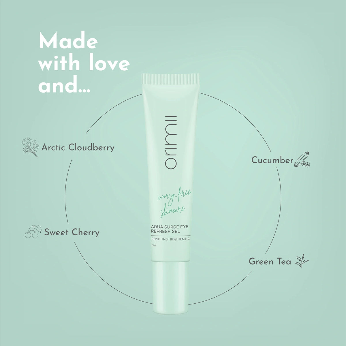 Orimii Skincare Aqua Surge Eye Refresh Gel, a refreshing gel visibly reducing puffiness and dark circles. - Image 5