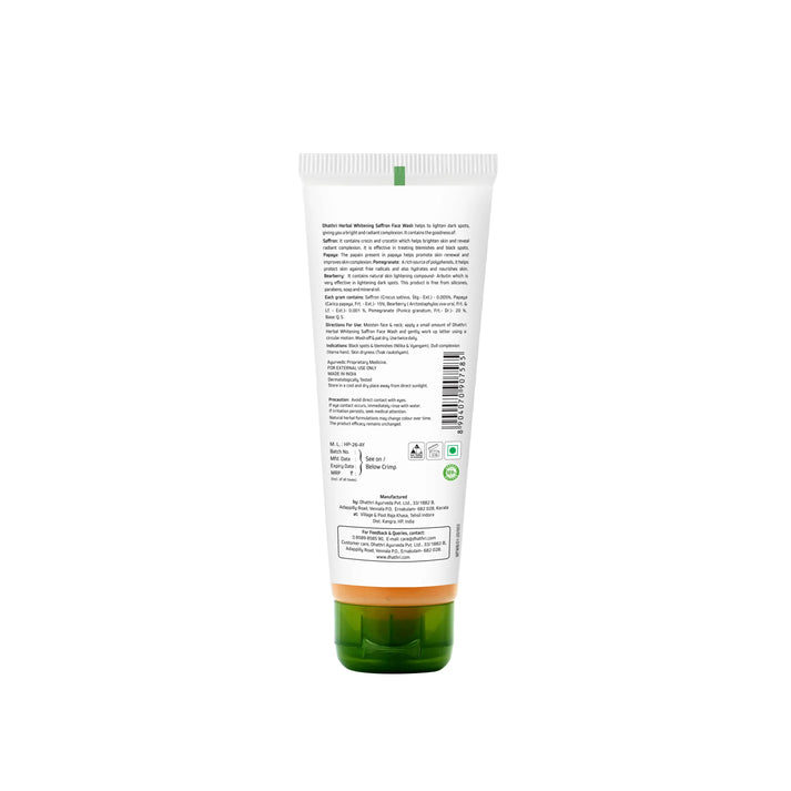 Dhathri Ayurveda Whitening Saffron Face Wash