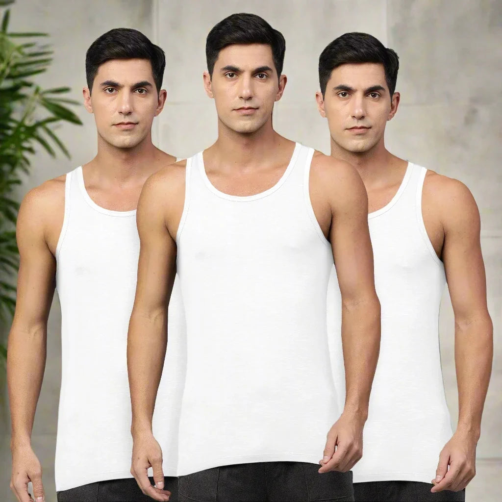 Heelium Bamboo Vest for Men - Pack of 3