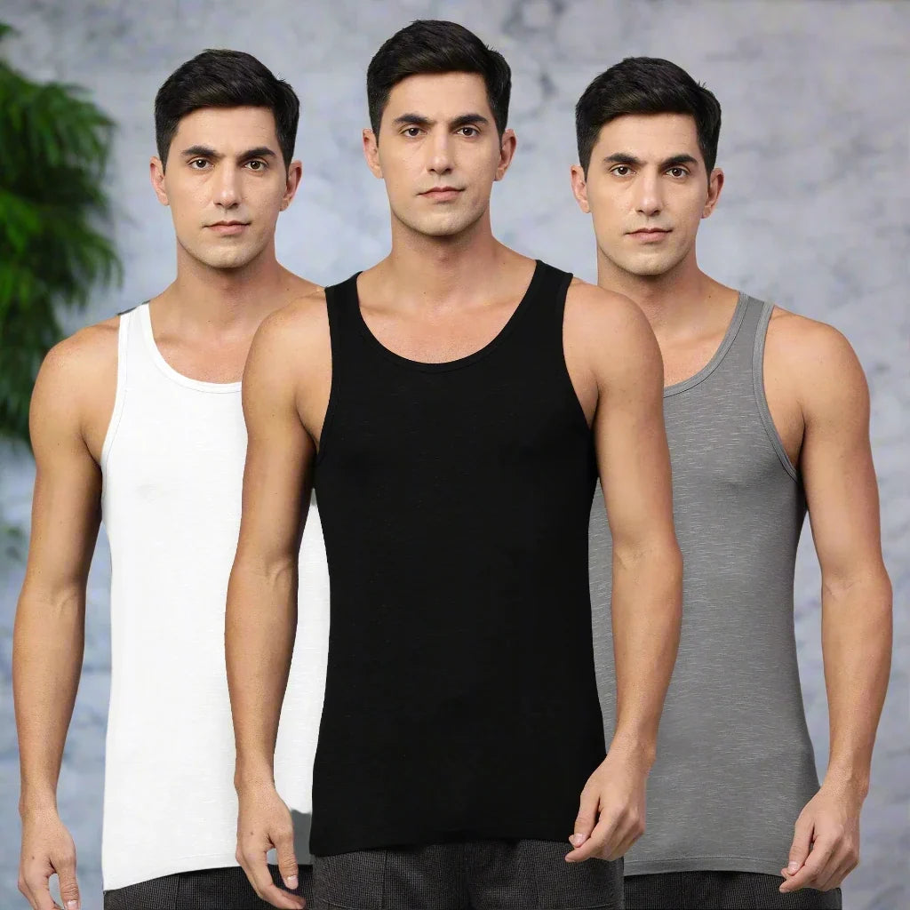 Heelium Bamboo Vest for Men - Pack of 3