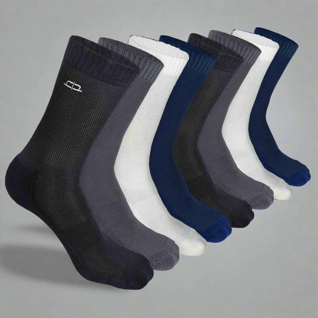 Heelium Bamboo Men Crew Socks (Solids) - 8 Pairs