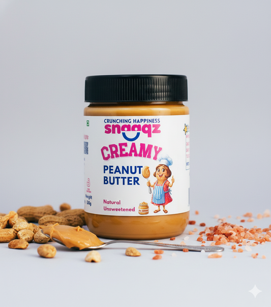 SNAAQZ Natural Creamy Peanut Butter 500gm