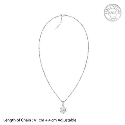 Giva Silver Snowflake Pendant With Box Chain