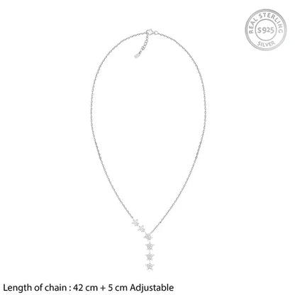 Giva Silver Starry Drop Necklace