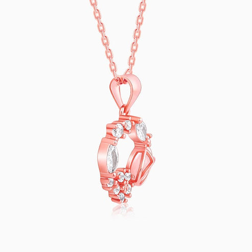 Giva Rose Gold Drop Wreath Pendant With Link Chain
