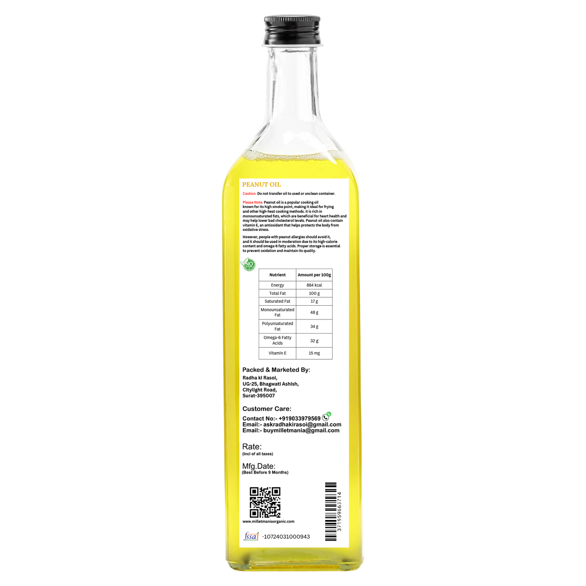 Millet Mania Peanut Oil Mungfli Oil