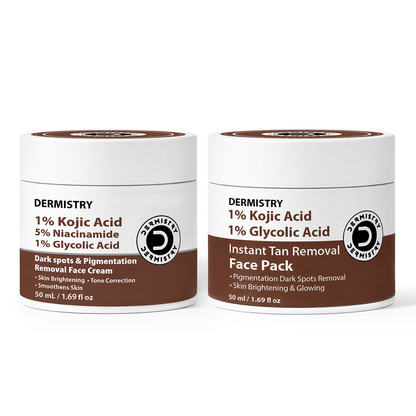 Dermistry Kojic Acid Face Cream and Kojic Acid Face Pack Combo