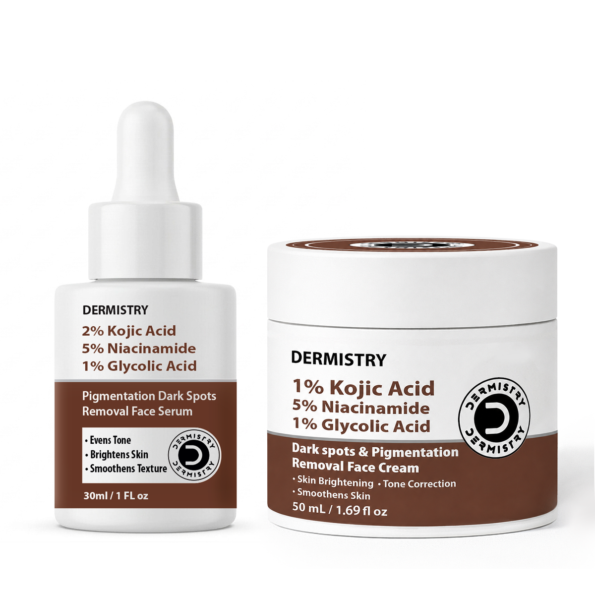 Dermistry Pigmentation Face Serum and Kojic Acid Face Cream Combo