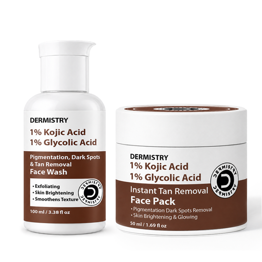 Dermistry Kojic Acid Face Wash and Kojic Acid Face Pack Combo
