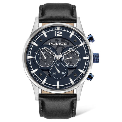 Police Quartz Multifunction Black Dial Leather Strap Watch for Men - image 1
