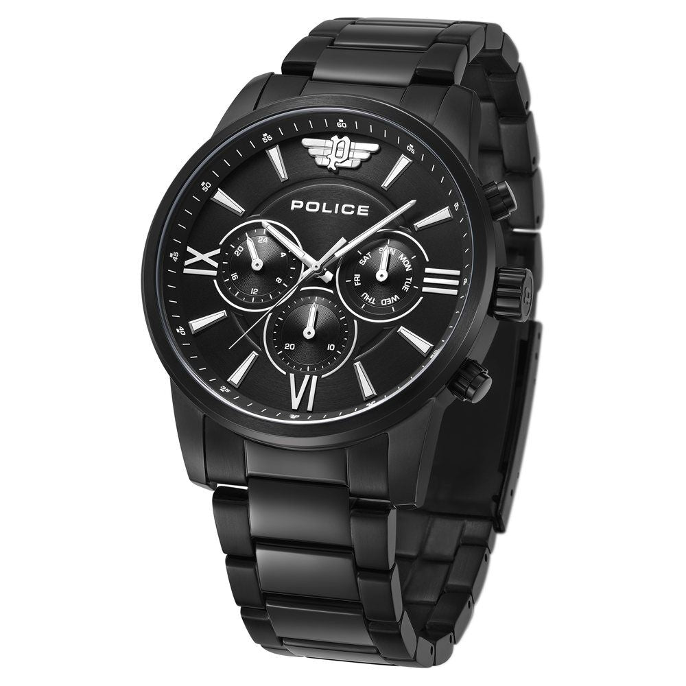 Police Black Dial Quartz Multifunction Watch for Men