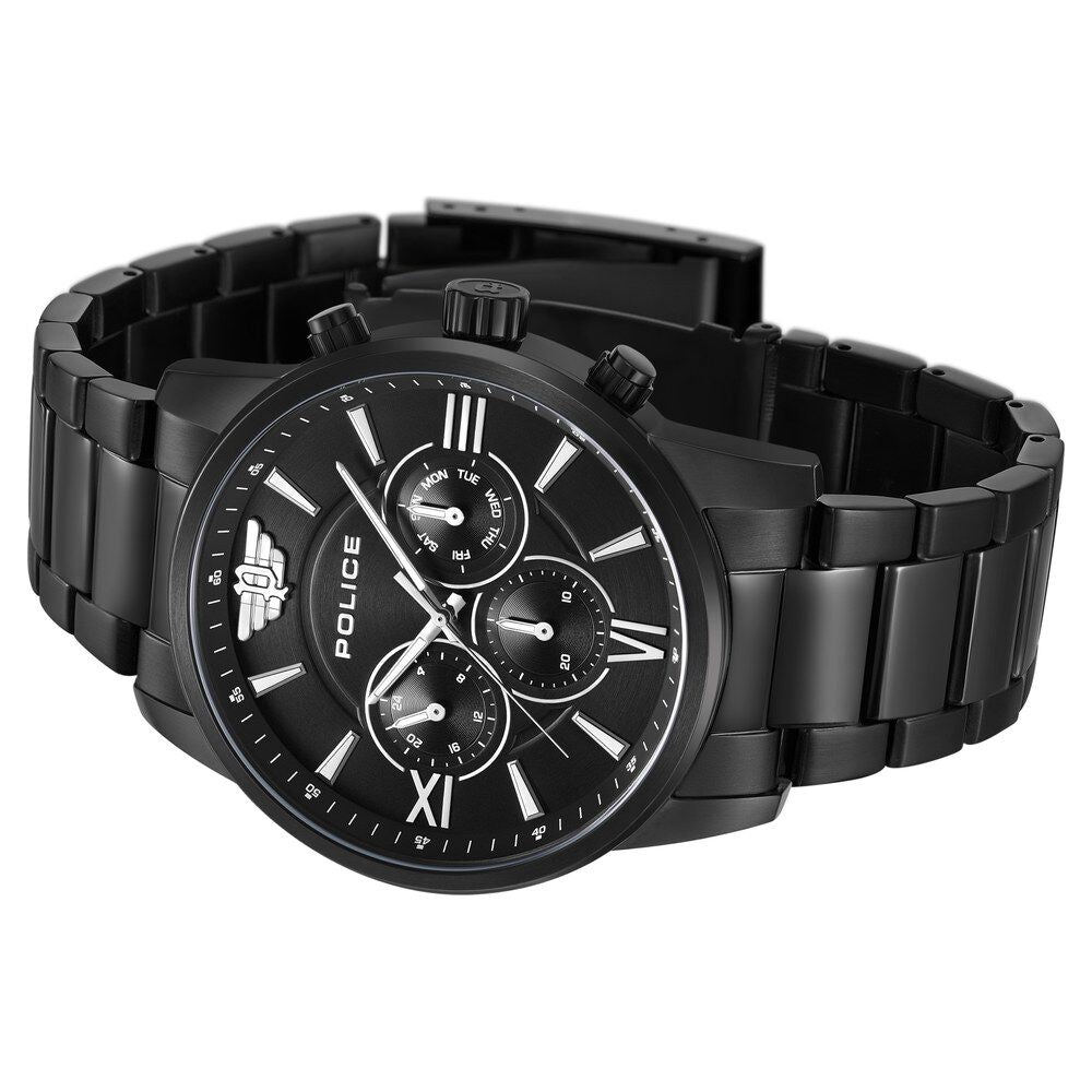 Police Black Dial Quartz Multifunction Watch for Men