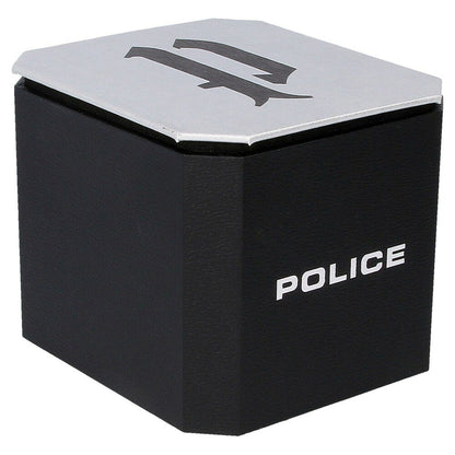 Police Multifunction Black Dial Silver Metal Strap Watch For Men