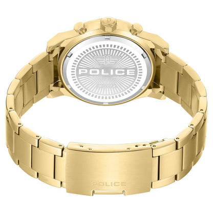 Police Quartz Multifunction Black Dial Golden Colour Stainless Steel Strap Watch For Men