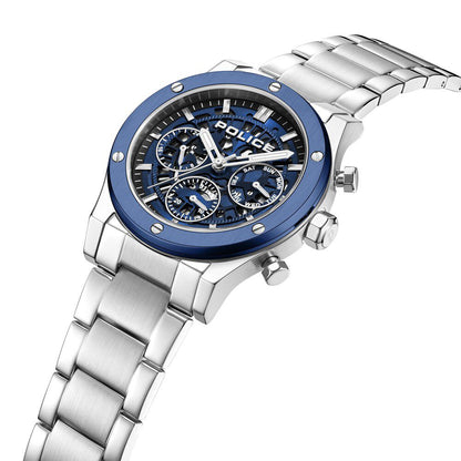 Police Blue Dial Quartz Multifunction Watch for Men
