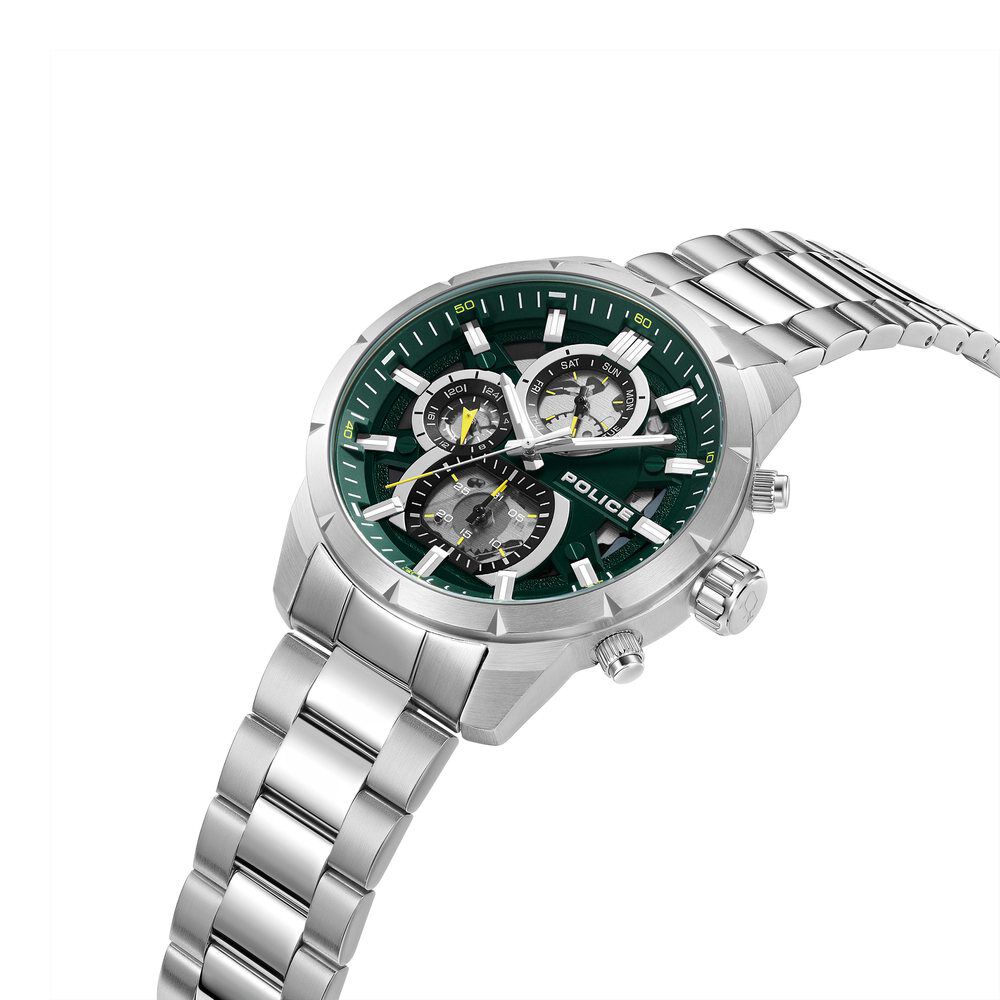 Police Quartz Multifunction Grey Stainless Steel Strap for Men
