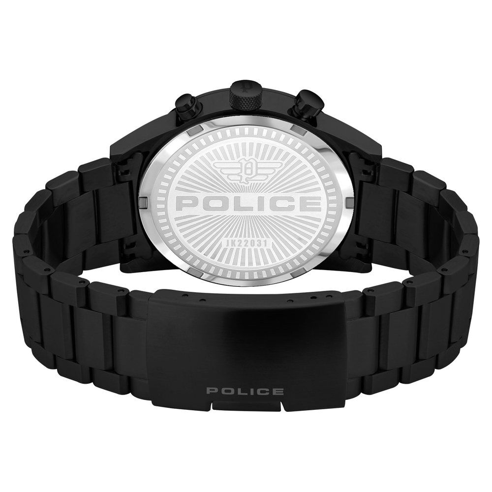 Police Black Dial Black Strap Multifunction Watch for Men