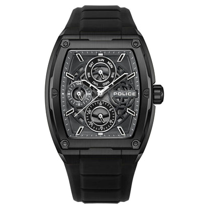 Police Quartz Multifunction Grey Dial Black Silicone Strap Watch for Men - image 1