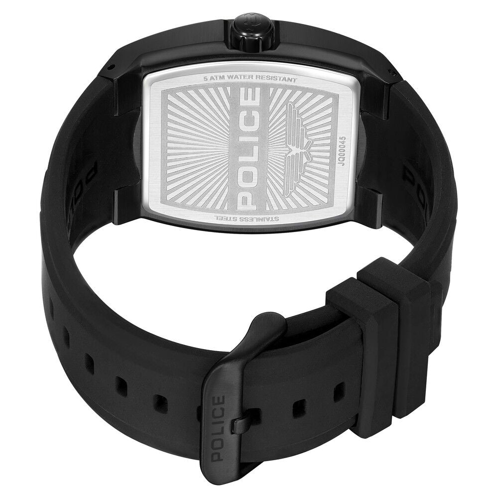 Police Quartz Multifunction Grey Dial Black Silicone Strap Watch for Men