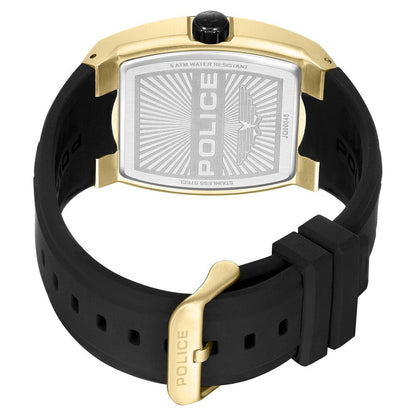 Police Quartz Multifunction Black Dial Black Silicone Strap Watch for Men