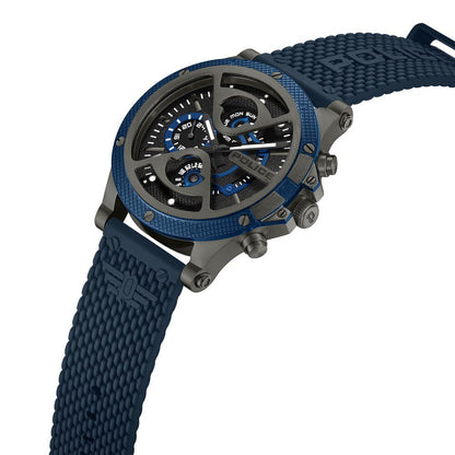 Police Multifunction Black Dial Silicone Strap Watch For Men