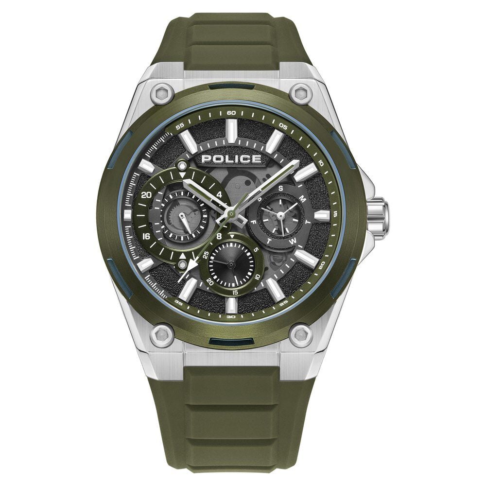 Police Quartz Multifunction Black Silicone Strap for Men - image 1