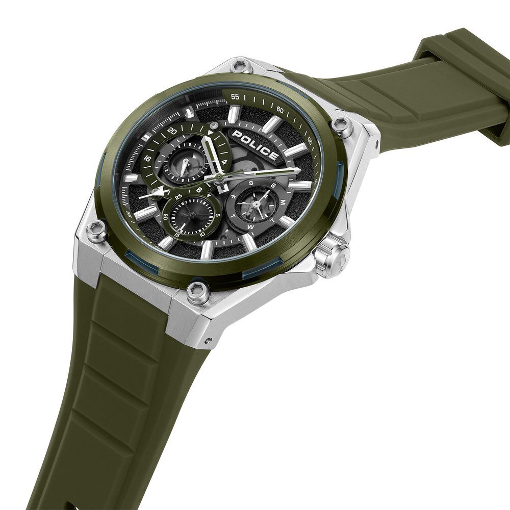 Police Quartz Multifunction Black Silicone Strap for Men