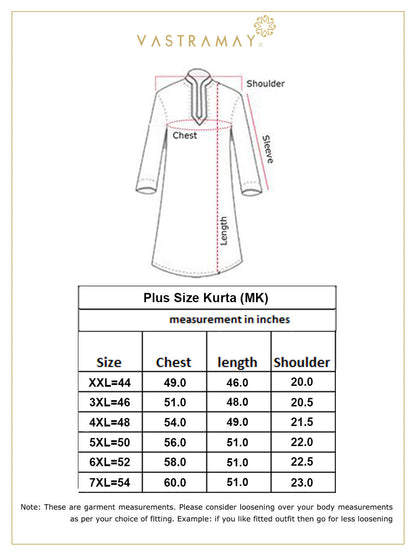 Vastramay Men's Plus size Maroon Cotton Kurta - PUSHMYCART