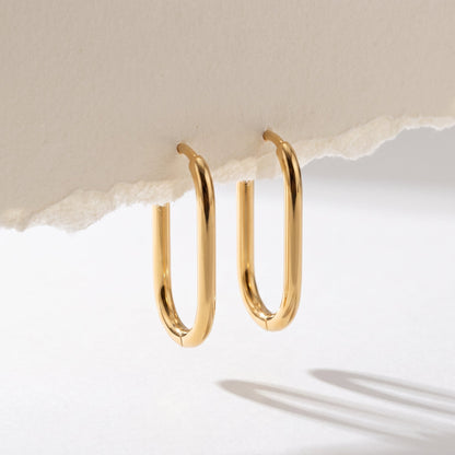 Palmonas Plain Oval Hoop Earrings