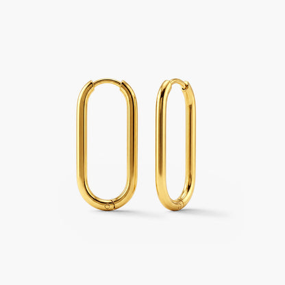 Palmonas Plain Oval Hoop Earrings