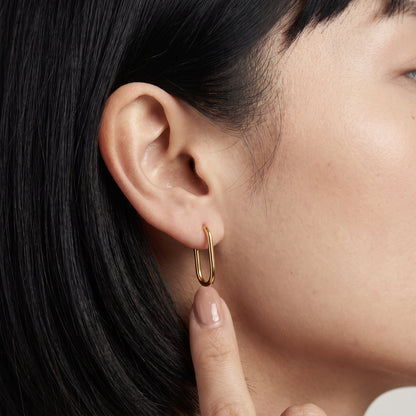 Palmonas Plain Oval Hoop Earrings