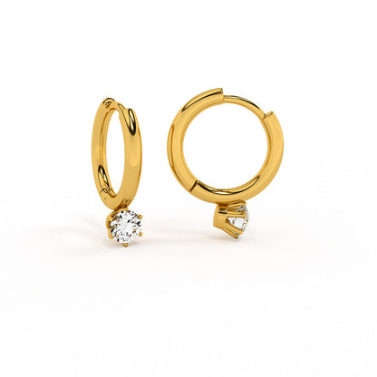 Palmonas Athena Solitaire Hoop Earrings