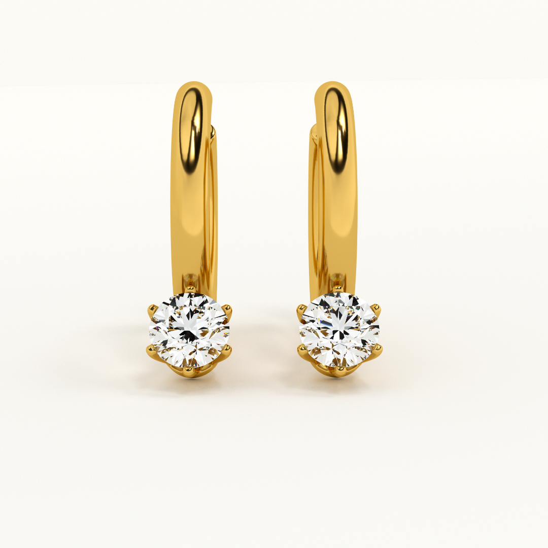 Palmonas Athena Solitaire Hoop Earrings