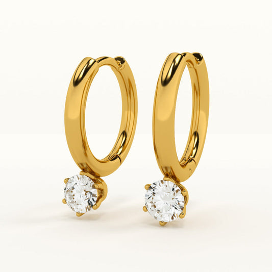 Palmonas Athena Solitaire Hoop Earrings